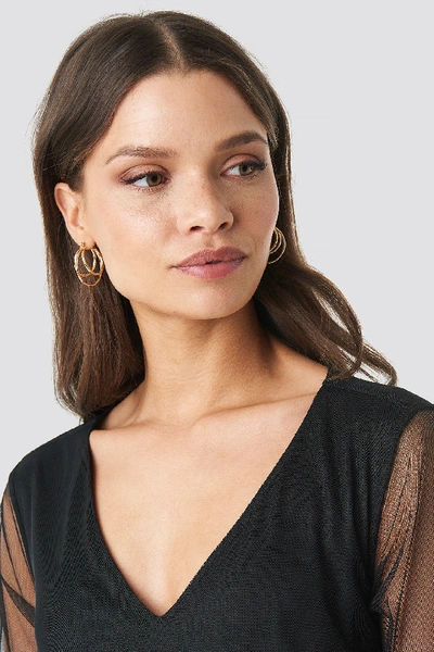Shop Na-kd Layered Mini Hoop Earring Set Gold