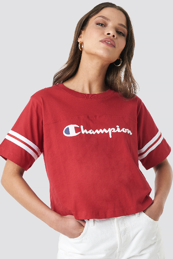 red champion crop top