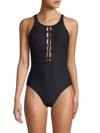 Shop Amoressa By Miraclesuit Open-back One-piece Swimsuit In Black