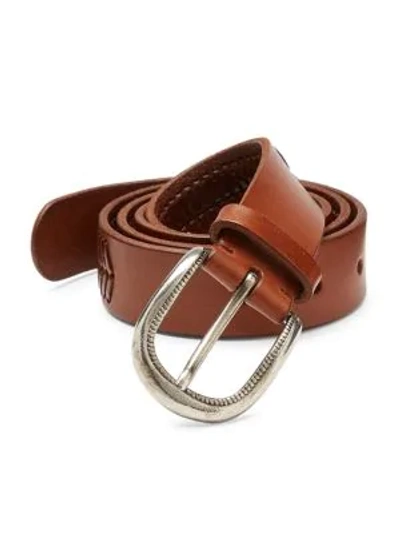 Shop Brunello Cucinelli Leather Belt In Dark