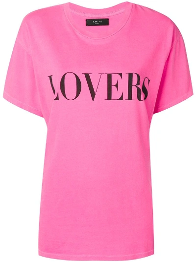 Shop Amiri 'lovers' T-shirt Mit Print - Rosa In Pink