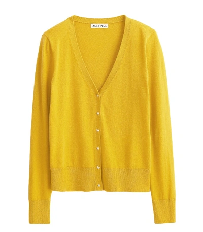 Shop Alex Mill Cotton Blend Cardigan In Burnt Yolk In Yellow