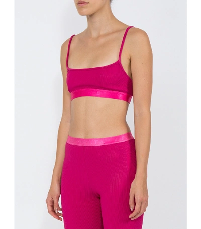 Shop Off-white Logo Band Crop Top In Pink