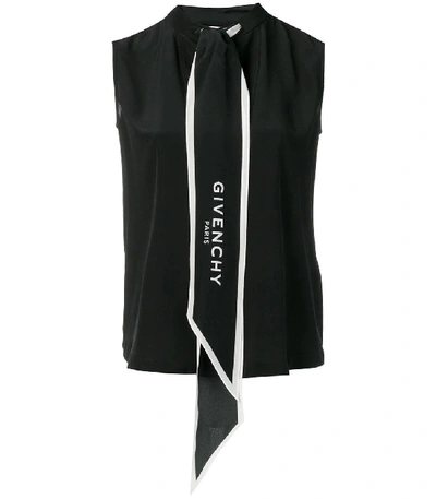 Shop Givenchy Logo Print Scarf Vest In Black