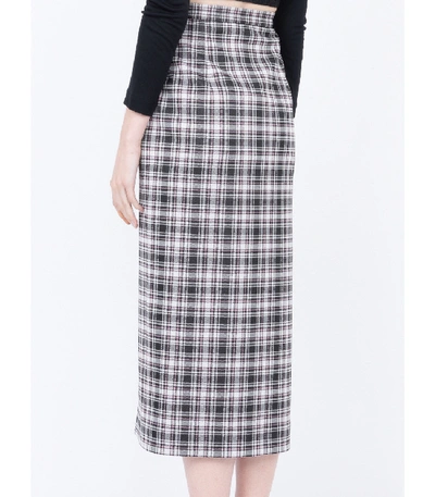 Shop Alexa Chung High-waist Plaid Skirt In Black And White