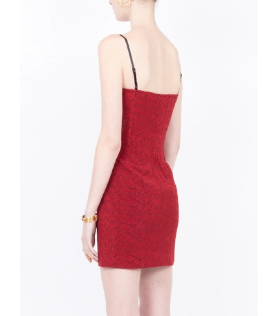 Shop Alexander Wang Floral Jacquard Dress In Red