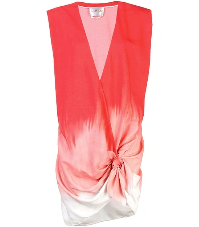 Shop Carmen March Gradient Knot Blouse Dress In Pink