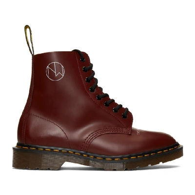 Shop Undercover Red Dr. Martens Edition 1460 Boots In Cherry Red