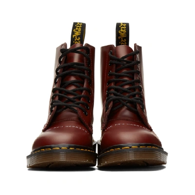 Shop Undercover Red Dr. Martens Edition 1460 Boots In Cherry Red