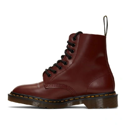 Shop Undercover Red Dr. Martens Edition 1460 Boots In Cherry Red