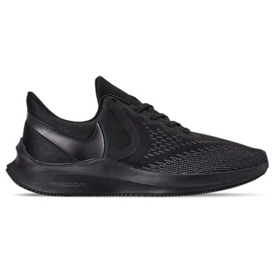 Shop Nike Men's Air Zoom Winflo 6 Running Shoes In Black