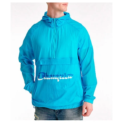 Shop Champion Men's Manorak Windbreaker Jacket, Blue - Size Large