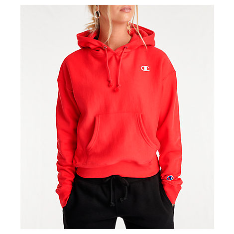 red champion women's hoodie