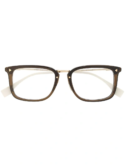 Shop Fendi Eyewear Square Glasses - Brown