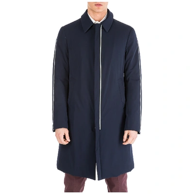 Shop Emporio Armani Men's Coat Overcoat In Blue