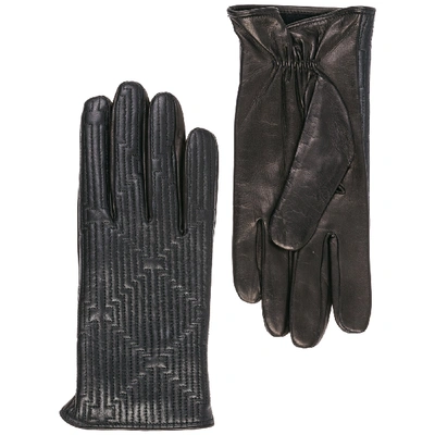 Shop Emporio Armani Men's Leather Gloves In Black