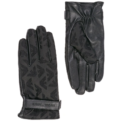 Shop Emporio Armani Men's Leather Gloves In Black