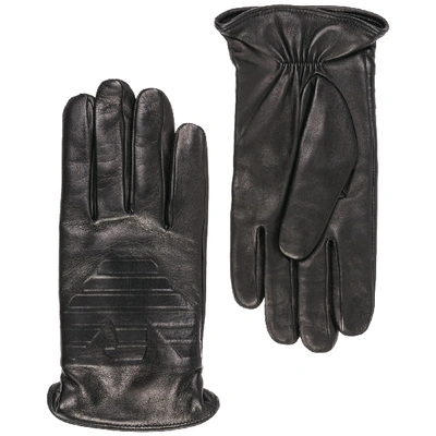 Shop Emporio Armani Men's Leather Gloves In Black