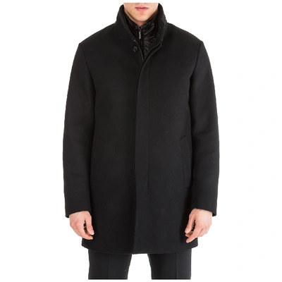 Shop Emporio Armani Men's Wool Coat Overcoat In Black