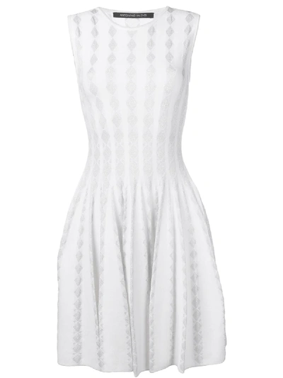 Shop Antonino Valenti Kleid Mit Intarsienmuster - Weiss In White