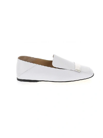 Shop Sergio Rossi Plaque Applique Loafers In White