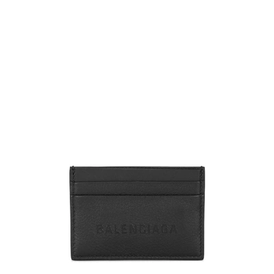 Shop Balenciaga Black Logo Leather Card Holder