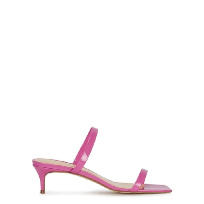 Shop By Far Thalia 50 Pink Patent Leather Mules