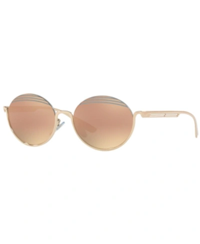 Shop Bvlgari Sunglasses, Bv6119 54 In Rose Gold/grey Mirror Rose Gold