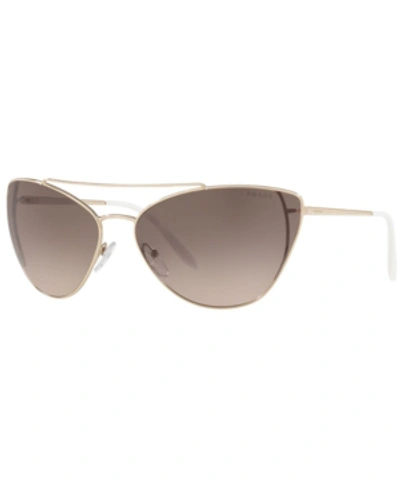 Shop Prada Sunglasses, Pr 65vs 68 In Pale Gold/light Brown Grad Light Grey