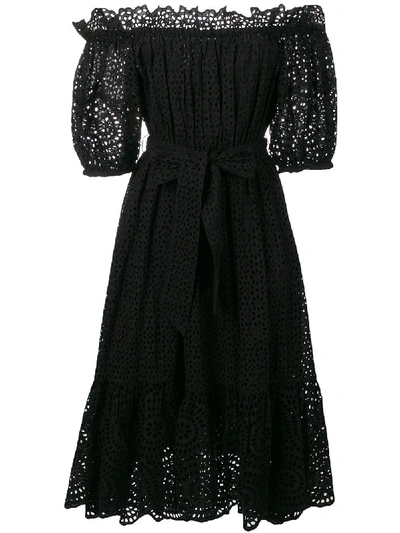 Shop Ulla Johnson Off-the-shoulder Broderie Anglaise Dress - Black