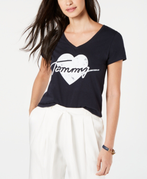 tommy hilfiger heart t shirt