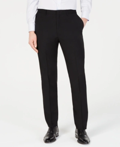 Shop Dkny Men's Modern-fit Stretch Black Solid Suit Pants