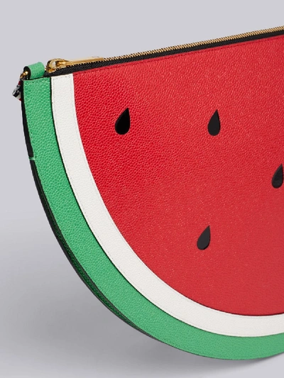 Shop Thom Browne Rwb Chain Leather Watermelon Bag In Red