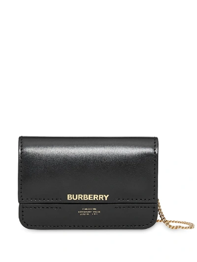 Shop Burberry Horseferry Print Card Case With Detachable Strap In Black
