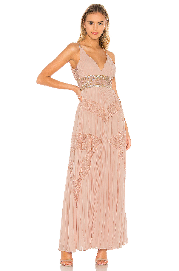 pink lace pleated dress