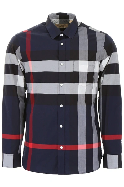 Shop Burberry Check Pattern Shirt In Multi