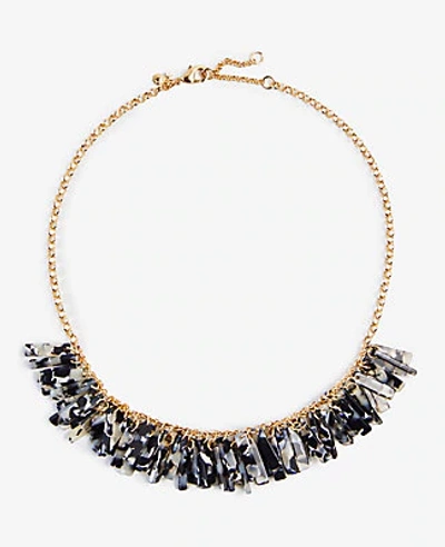 Shop Ann Taylor Marbleized Tassel Statement Necklace In Black