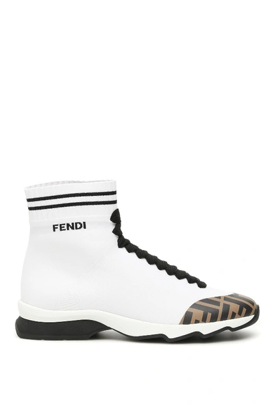 Shop Fendi Ff Sock Style Sneakers In Multi
