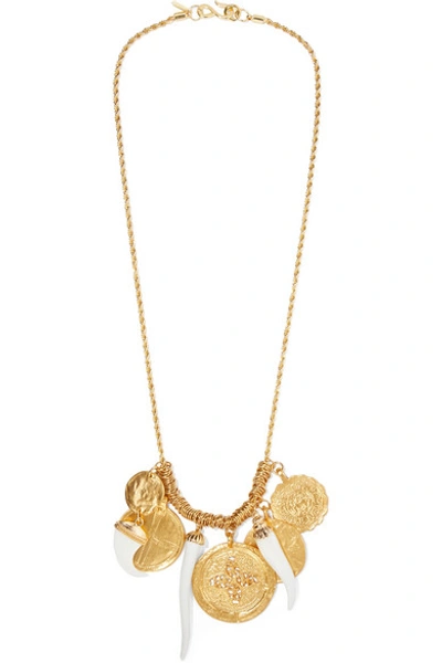 Shop Kenneth Jay Lane Gold-plated And Resin Necklace
