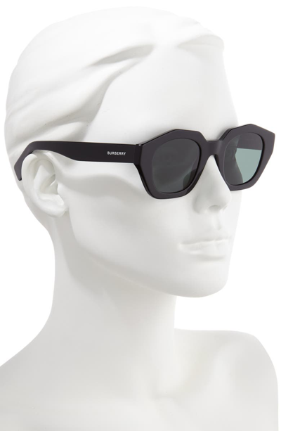 Shop Burberry 46mm Geometric Sunglasses In Black
