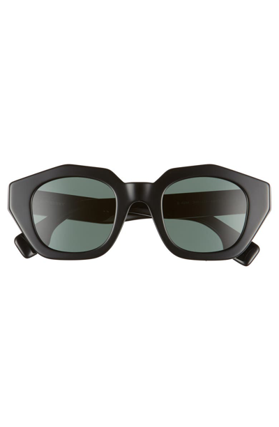 Shop Burberry 46mm Geometric Sunglasses In Black