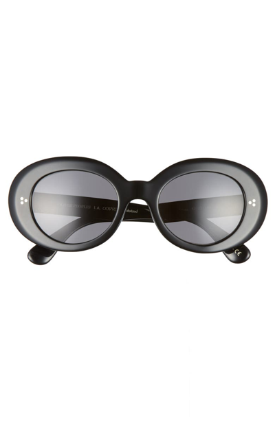 Shop Oliver Peoples Erissa 52mm Round Sunglasses - Black/ Dark Grey