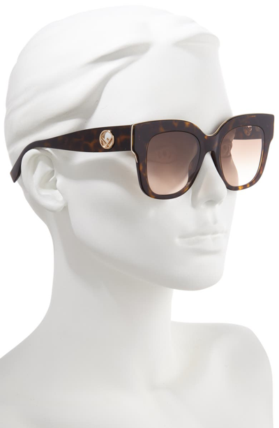Shop Fendi 51mm Sunglasses In Dark Havana