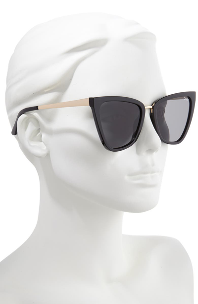 Shop Quay Reina 51mm Gradient Cat Eye Sunglasses In Black / Smoke