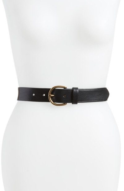 Shop Madewell Medium Perfect Leather Belt In True Black