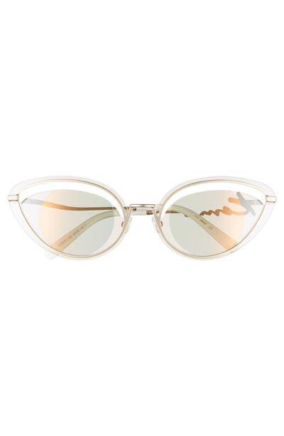 Shop Kenzo 43mm Cat Eye Sunglasses In Gold/ Rose