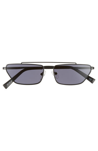 Shop Le Specs Electricool 57mm Cat Eye Aviator Sunglasses - Matte Black/ Smoke