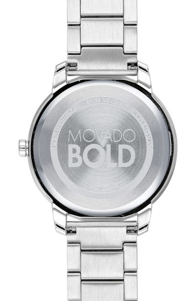 Shop Movado Bold Bracelet Watch, 32mm In Silver/ Rose Gold/ Silver