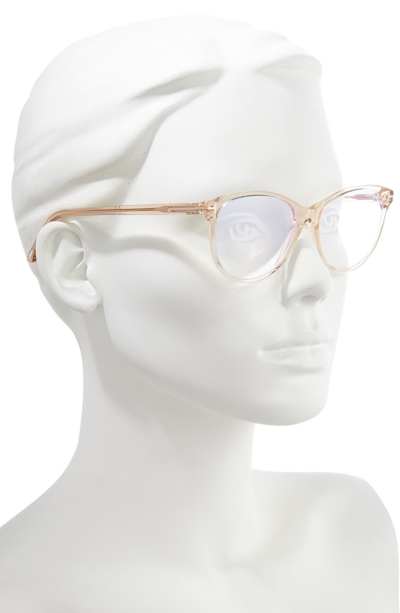 Shop Tom Ford 53mm Blue Light Blocking Glasses In Shiny Peach/ Rose Gold