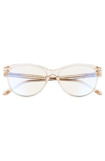 Shop Tom Ford 53mm Blue Light Blocking Glasses In Shiny Peach/ Rose Gold